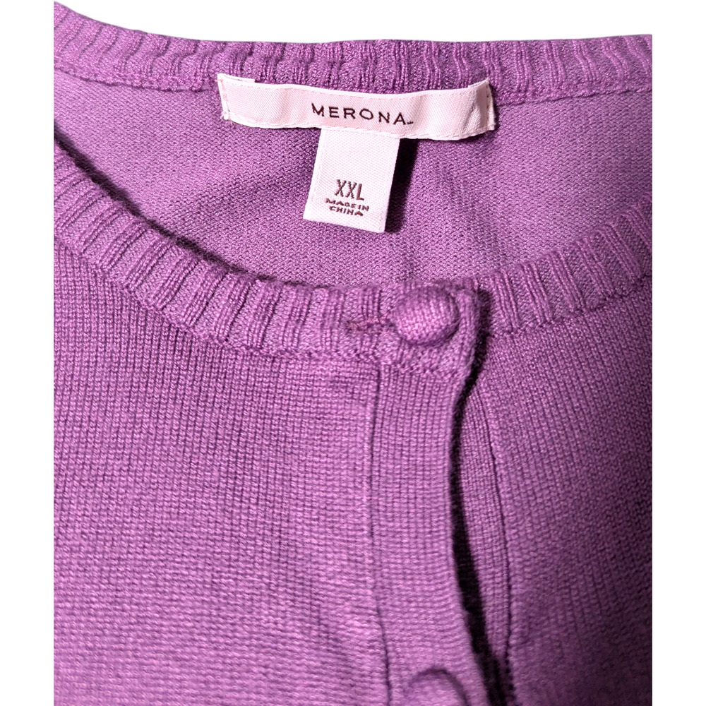 Merona Cardigan Style Sweater Size XXL Purple Button Up - Picture 3 of 5